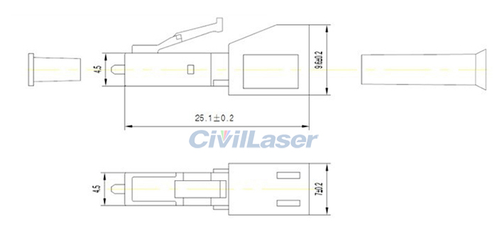 LC PC Single Mode Yin And Yang Type Fiber Optic Attenuator Accurate Attenuation